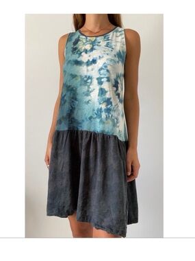 ANTHRO Saturday Sunday Maisie Tie Dye Dress Breezy Organic Cotton Medium Spring